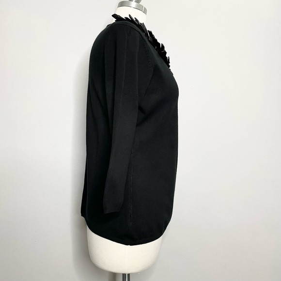 ADRIENNE VITTADINI Floral Ribbon Appliqué Cardigan Sweater - Picture 4 of 8